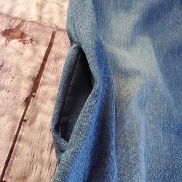 Cottagecore Denim Blue Dress Minimalist Retro Sheath With Pockets 2XL Wang Yi Ge - Picture 7 of 12